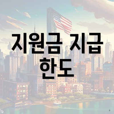 지원금 지급 한도