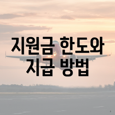 지원금 한도와 지급 방법