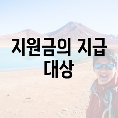 지원금의 지급 대상