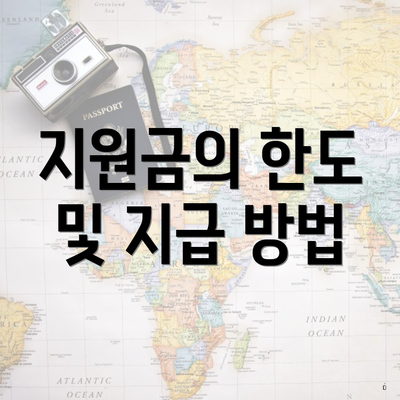 지원금의 한도 및 지급 방법