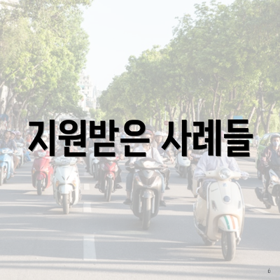 지원받은 사례들