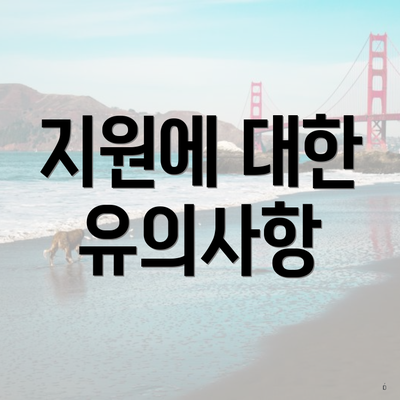 지원에 대한 유의사항