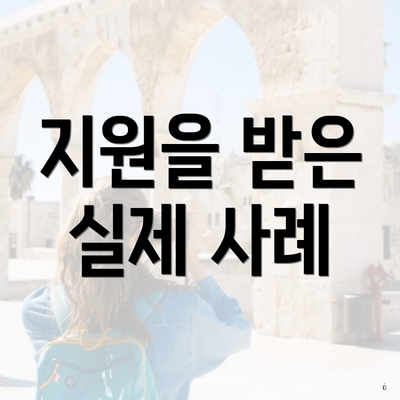 지원을 받은 실제 사례