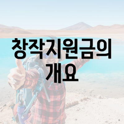 창작지원금의 개요