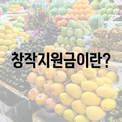 창작지원금이란?