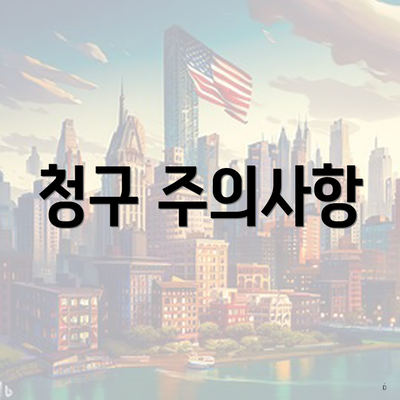 청구 주의사항