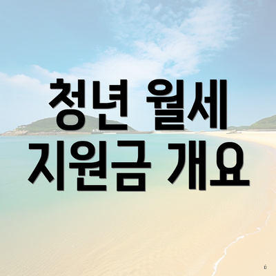 청년 월세 지원금 개요