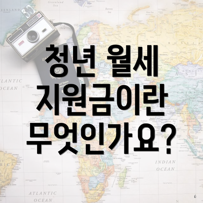 청년 월세 지원금이란 무엇인가요?