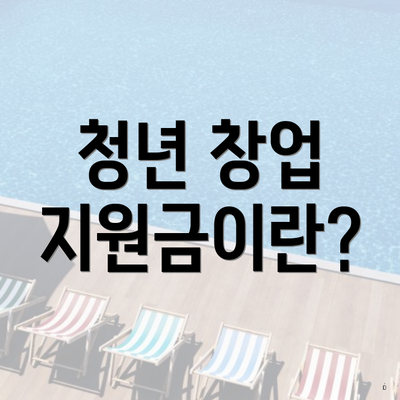 청년 창업 지원금이란?