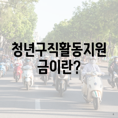 청년구직활동지원금이란?