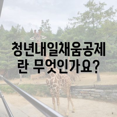 청년내일채움공제란 무엇인가요?