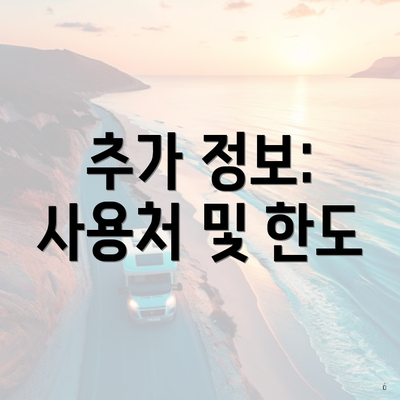 추가 정보: 사용처 및 한도