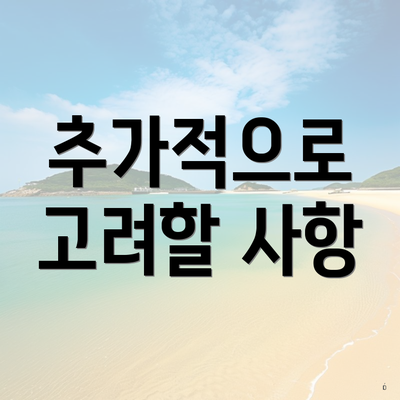 추가적으로 고려할 사항