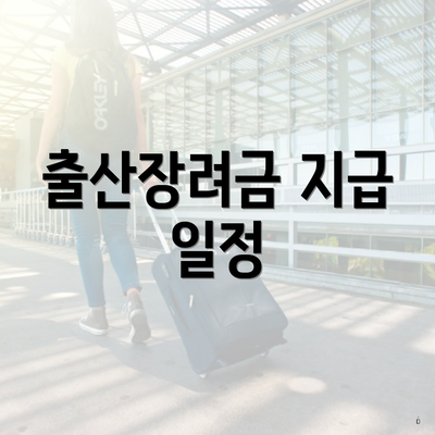 출산장려금 지급 일정