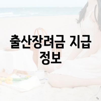 출산장려금 지급 정보
