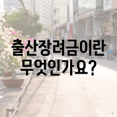 출산장려금이란 무엇인가요?