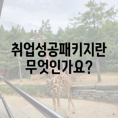 취업성공패키지란 무엇인가요?