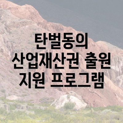 탄벌동의 산업재산권 출원 지원 프로그램
