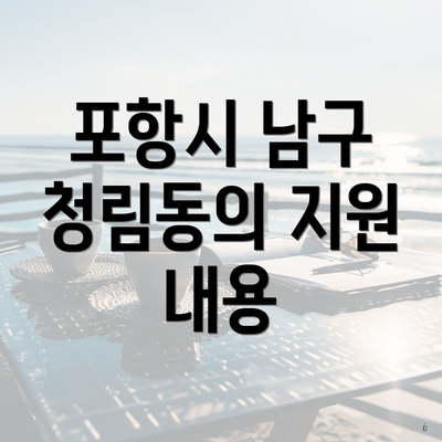 포항시 남구 청림동의 지원 내용