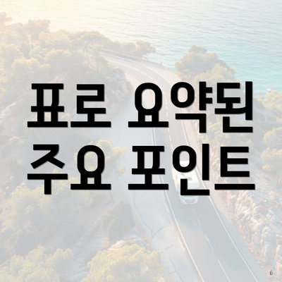 표로 요약된 주요 포인트