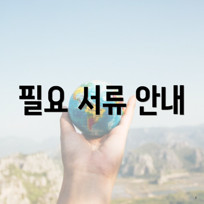 필요 서류 안내