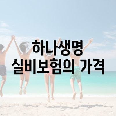 하나생명 실비보험의 가격
