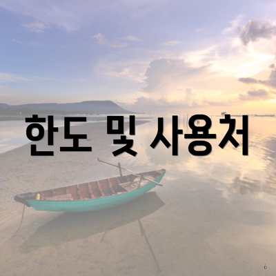 한도 및 사용처