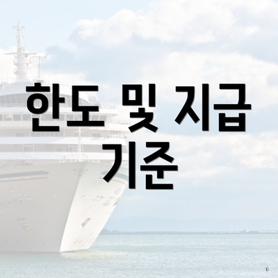 한도 및 지급 기준