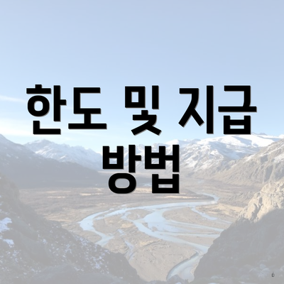 한도 및 지급 방법