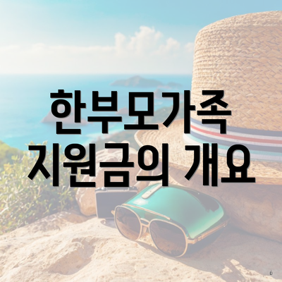 한부모가족 지원금의 개요
