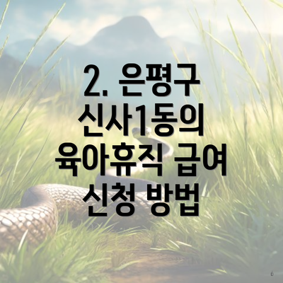2. 은평구 신사1동의 육아휴직 급여 신청 방법