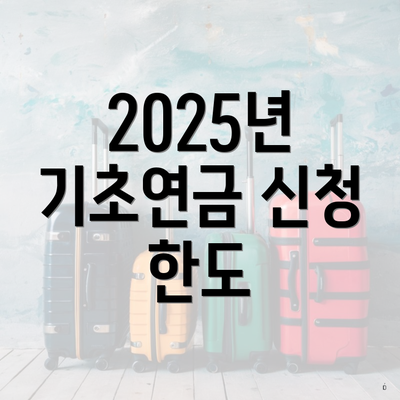 2025년 기초연금 신청 한도