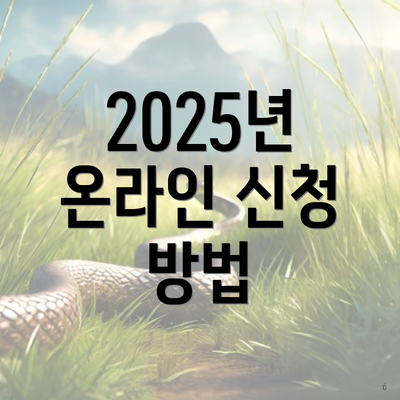 2025년 온라인 신청 방법
