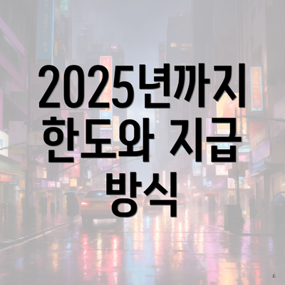 2025년까지 한도와 지급 방식