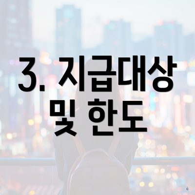 3. 지급대상 및 한도