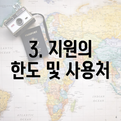 3. 지원의 한도 및 사용처