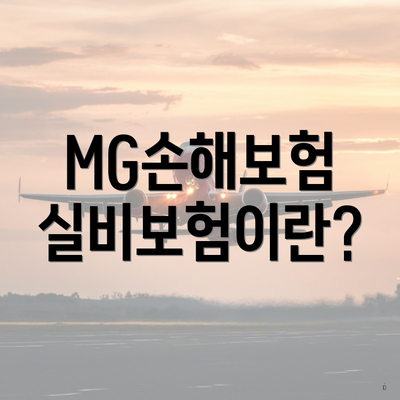 MG손해보험 실비보험이란?