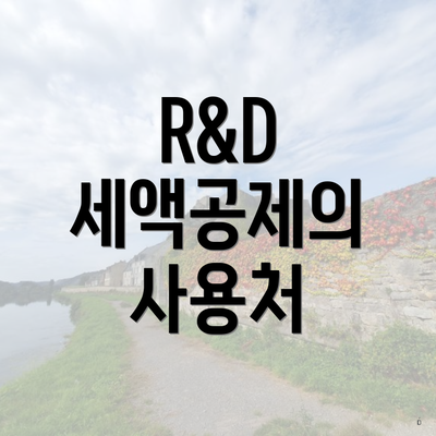 R&D 세액공제의 사용처