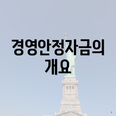 경영안정자금의 개요