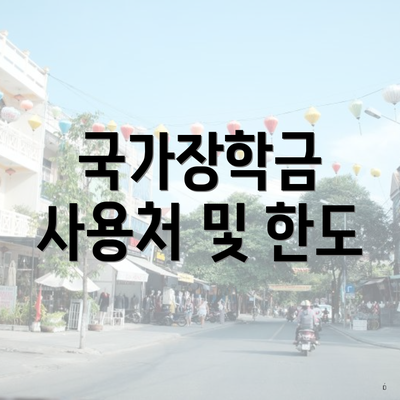 국가장학금 사용처 및 한도