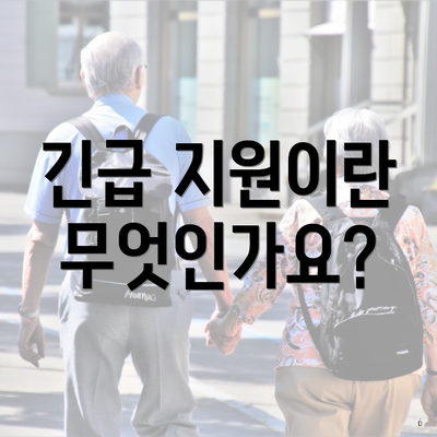 긴급 지원이란 무엇인가요?