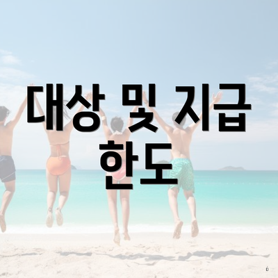 대상 및 지급 한도