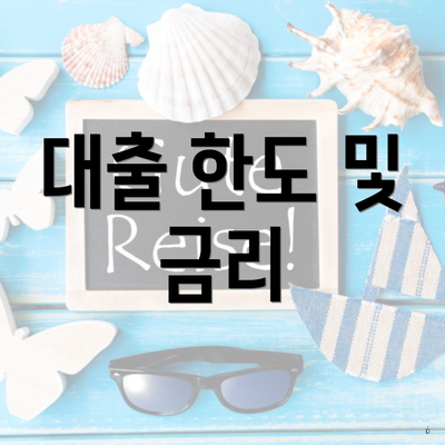 대출 한도 및 금리