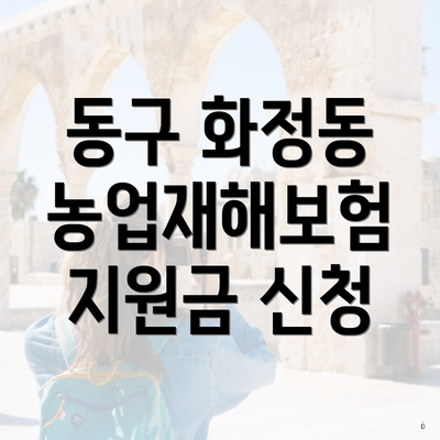 동구 화정동 농업재해보험 지원금 신청