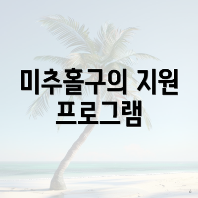 미추홀구의 지원 프로그램