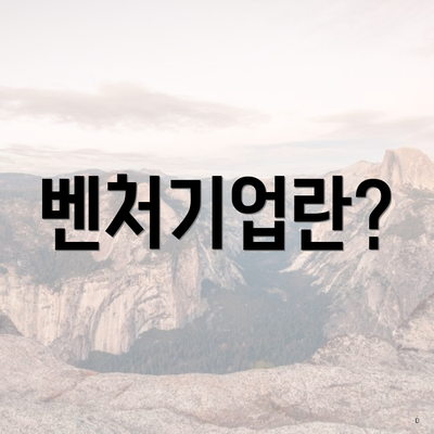 벤처기업란?