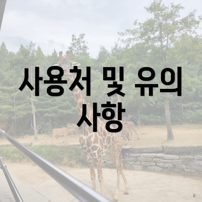 사용처 및 유의 사항