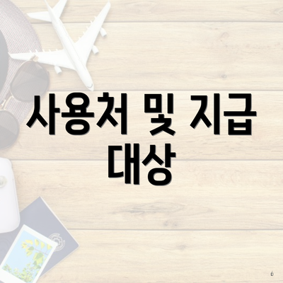 사용처 및 지급 대상