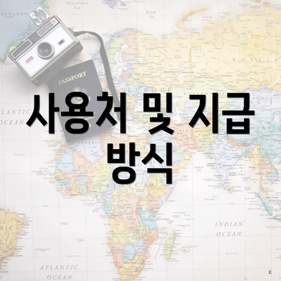사용처 및 지급 방식