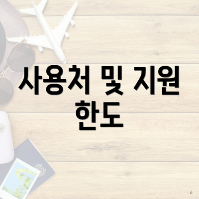 사용처 및 지원 한도